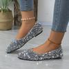 Fashion Shoes for Women Hot Sale One Kick Women's Flats Autumn Pointed Toe Sequins Solid Solft Sole Light Casual Comfortable Flats Shoes