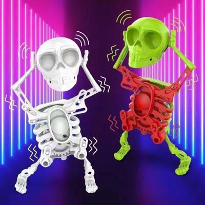 Детская заводная игрушка-скелет, танцующая, не требующая батареек, 3D-печать, трясущийся череп