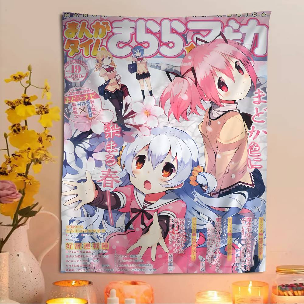 Puella Magi Madoka Magica Печатный Большой Настенный Гобелен Искусство Научная Фантастика Комната Домашний Декор Декор Покрывало
