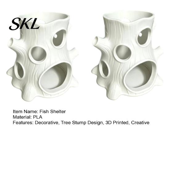 Reliable Aquarium Habitat 2Pcs 3D Printed Tree Stump Fish Shelter, Tank Landscaping Decoration Ornaments, Multiple Holes Hiding Cave for Durable Resin