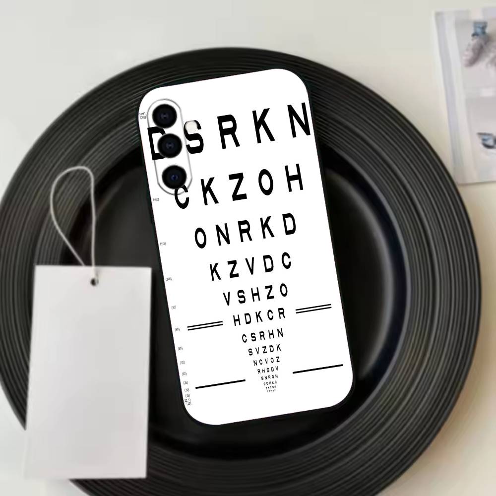 Eye chart Phone Case For Samsung Galaxy A73,A72,A71,A70,A53,A52,A51,Soft Silicone Black Cover