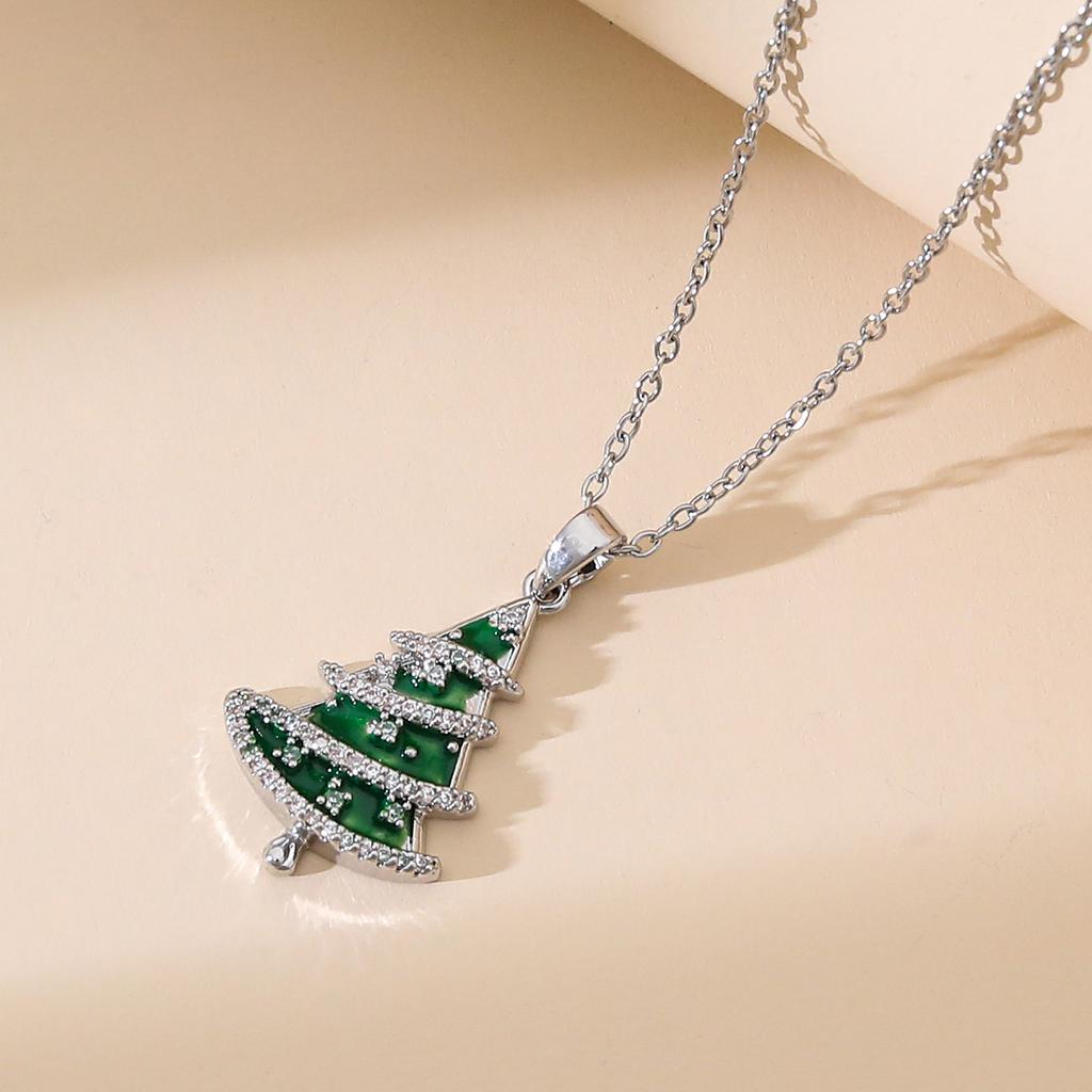 European Hot Sale Christmas Series Pendant Necklaces Light Luxury Gift TungstenCross Chain Necklaces
