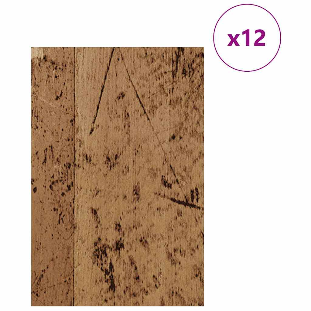 Decorative Panels 12 pcs Reclaimed Wood Look 40 x 60 x 0.27 cm Wood Based Material