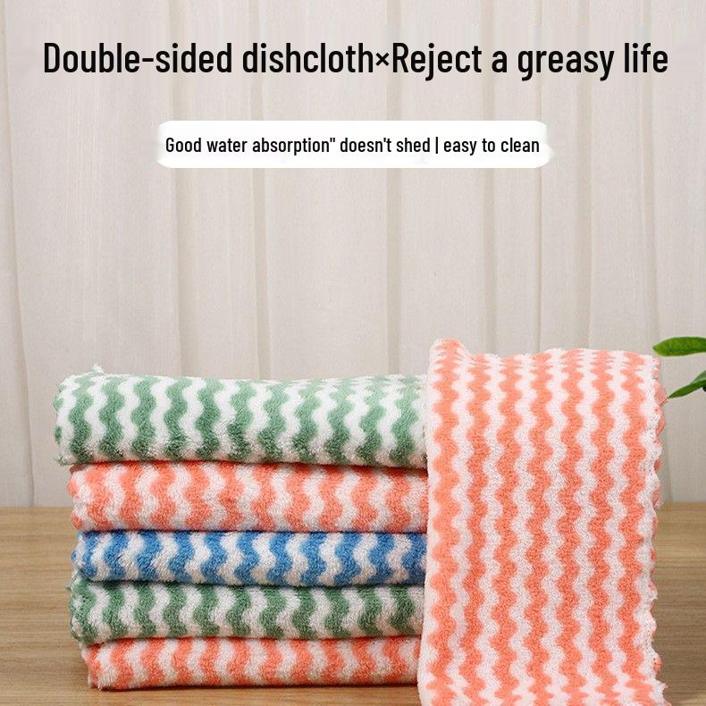 Впитывающая кухонная салфетка из кораллового флиса – Легко чистится, не оставляет ворсинок, многоцелевое полотенце и губка для мытья посуды.