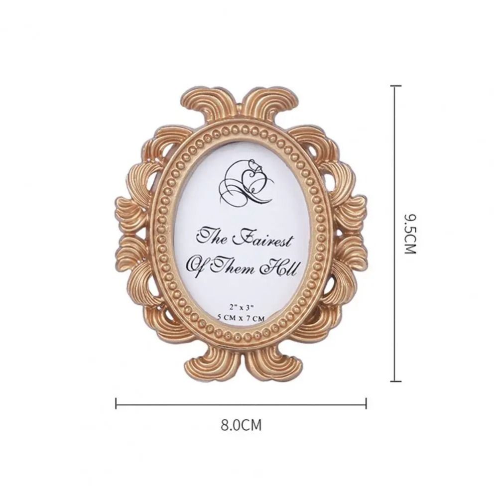 Oval Baroque Frame Resin Material Picture Holder Exquisite Oval Photo Frame Party Layout