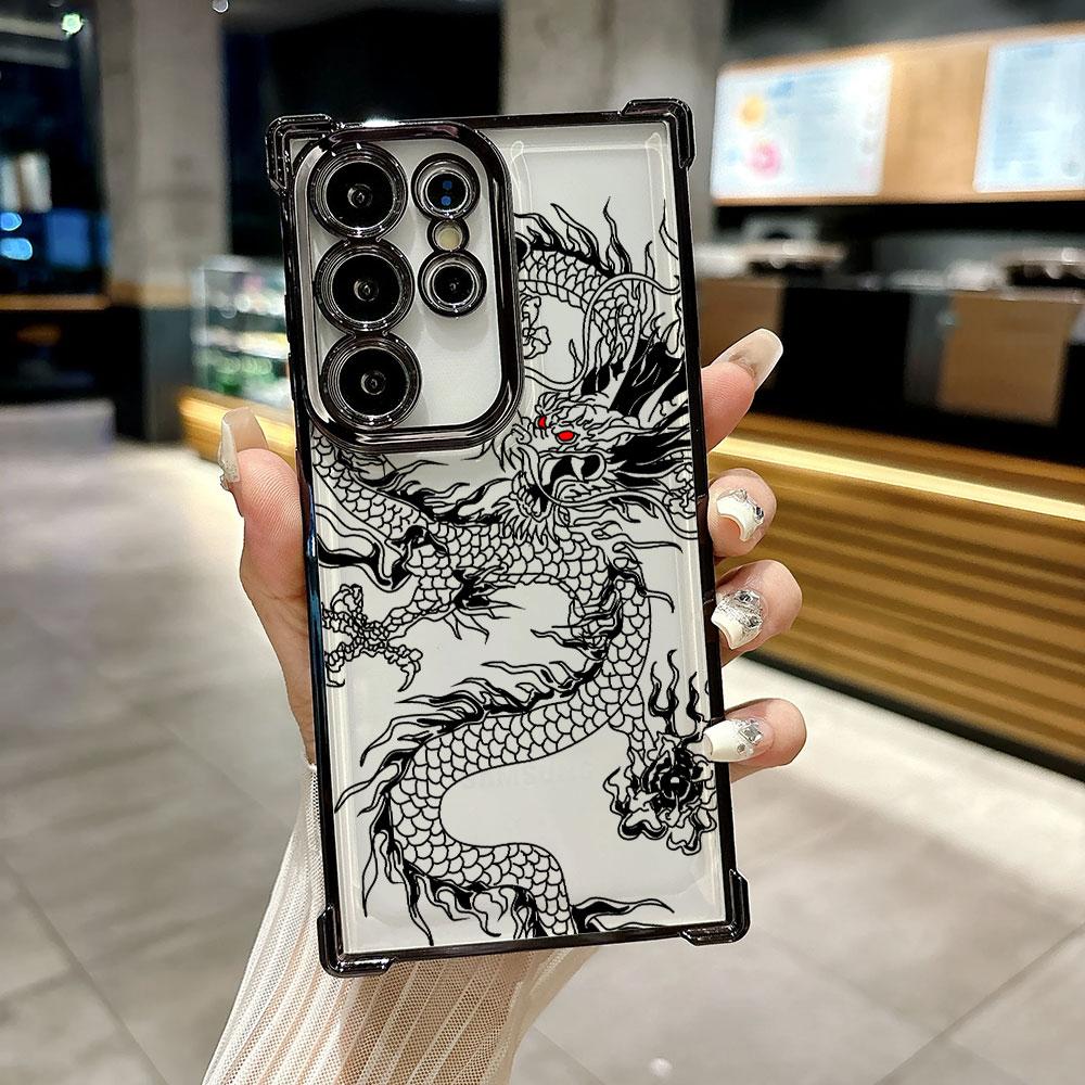Модный Чехол-Арт с Татуировкой Дракона Для Телефона Samsung S26Ultra Для Galaxy S25 FE S26 S24 S23 S22 S21 Ultra S20 Plus Прозрачный Чехол