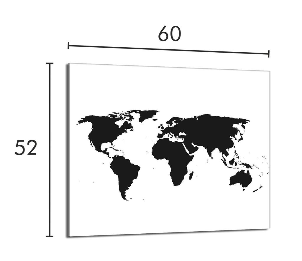 Szklana płyta ochronna na kuchenkę 60x52 Mapa