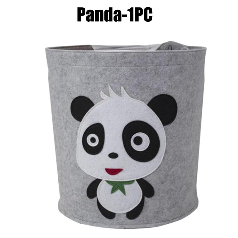 Adorable Cartoon Animal Felt Storage Bin Kids Toy Organizer Large Capacity Laundry Basket for Room Cloth Organizing Baskets