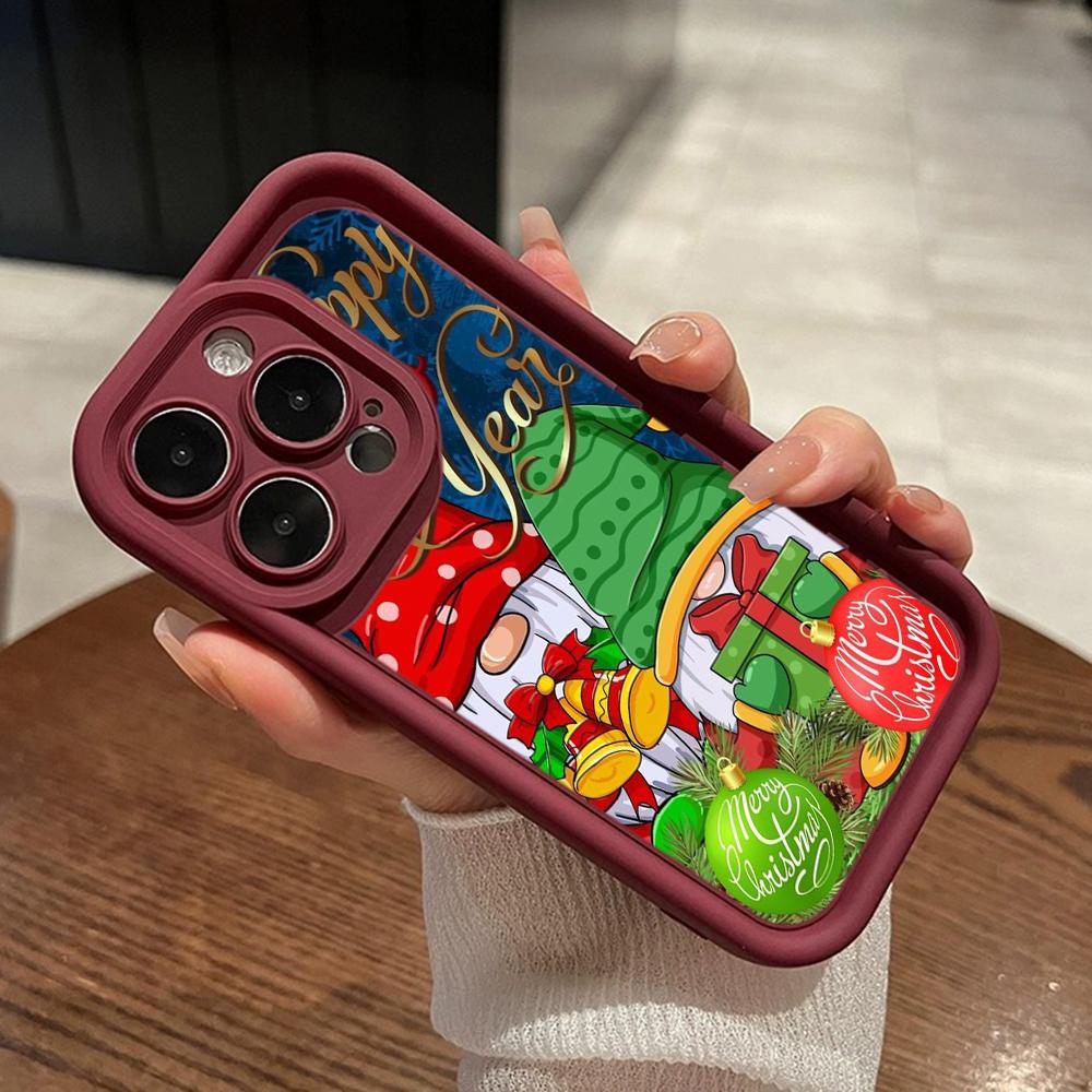 Чехлы для телефонов Ae119 Merry Christmas Santa art design для iPhone 16 14 13 11 Pro Max 15 7 8 6 Plus 12 mini XR XS Max SE Angel Eye Ladder Protective Cover