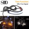 1Pc 15cm 36-LED Motorcycle LED Fork Turn Signal Strip Light DRL Flexible White Amber Blinker Moto Lamp Flasher Ring