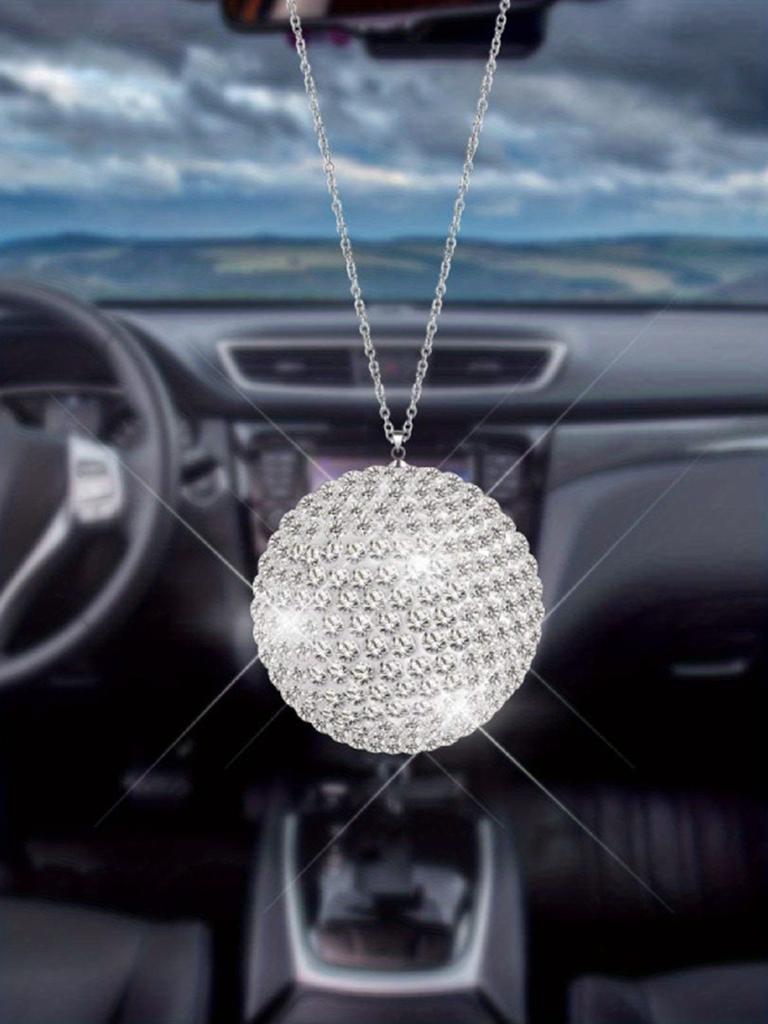 1 шт. Подвеска-кристалл для автомобиля с бриллиантами, круглый шар, подвеска для украшения зеркала заднего вида автомобиля