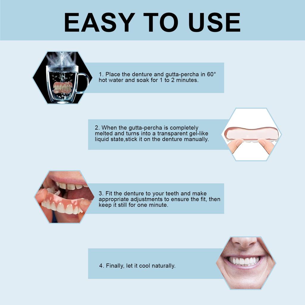 ORALHOE Denture Modification Kit, aesthetically modified teeth, natural smile, comfortable and cosmetic dentures