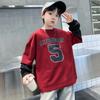 Худи для мальчиков, имитация двойки, весна и осень 2025, детская повседневная красивая рубашка