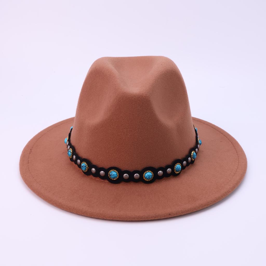 European and American fashion casual top hats men's and women's autumn and winter new black soft woolen jazz hats versatile cowboy hats