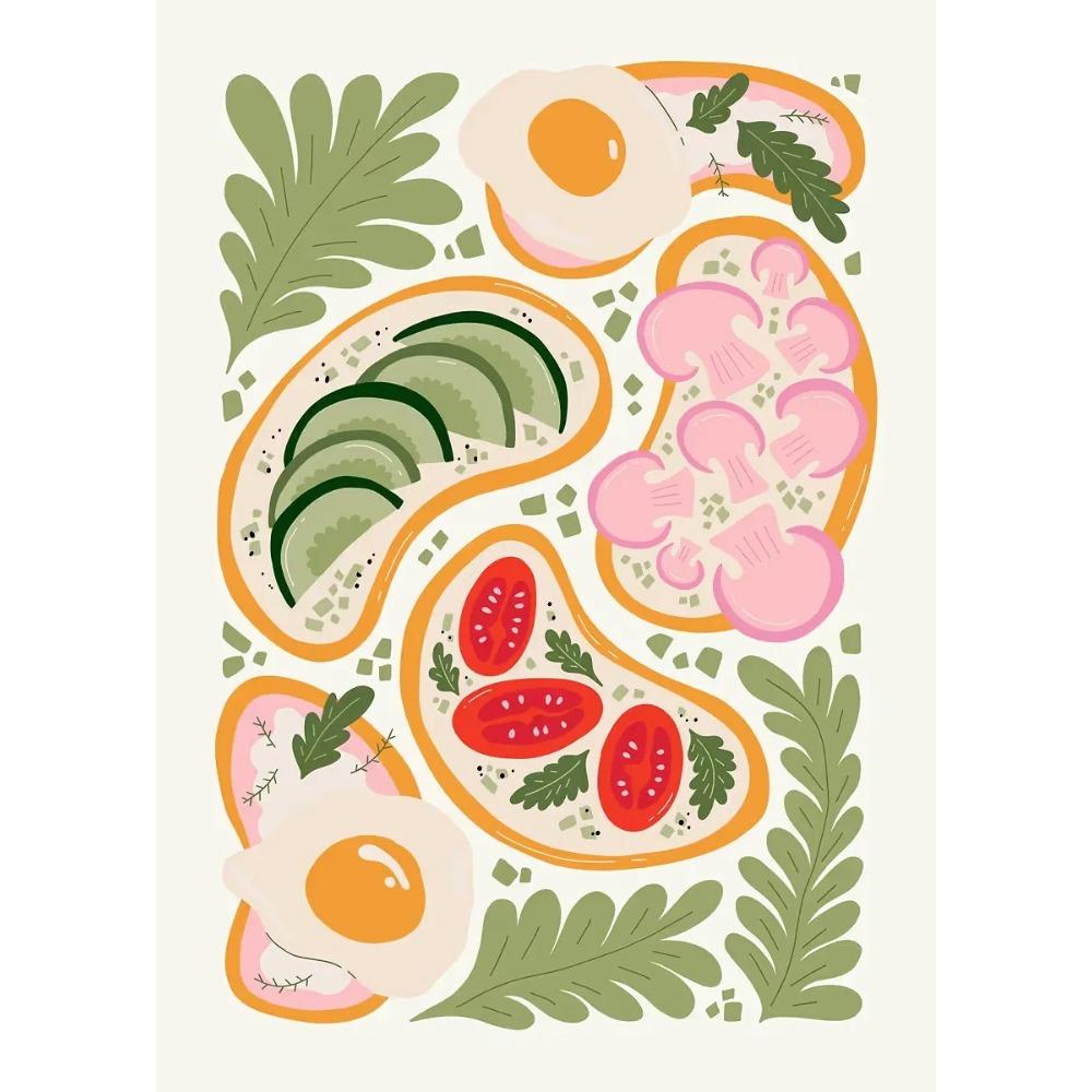 Minimalism Foods Posters Delicious Oyster Pink Ramen Bowl Shrimp Hot Dog Prints Canvas Painting Wall Pictures Home Kitchen Decor