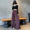 Women's Autumn Suit Wide-leg Pants, with An Autumn Feel, Drapey, High-waisted, Slim-fit, Straight-leg Casual Pants.