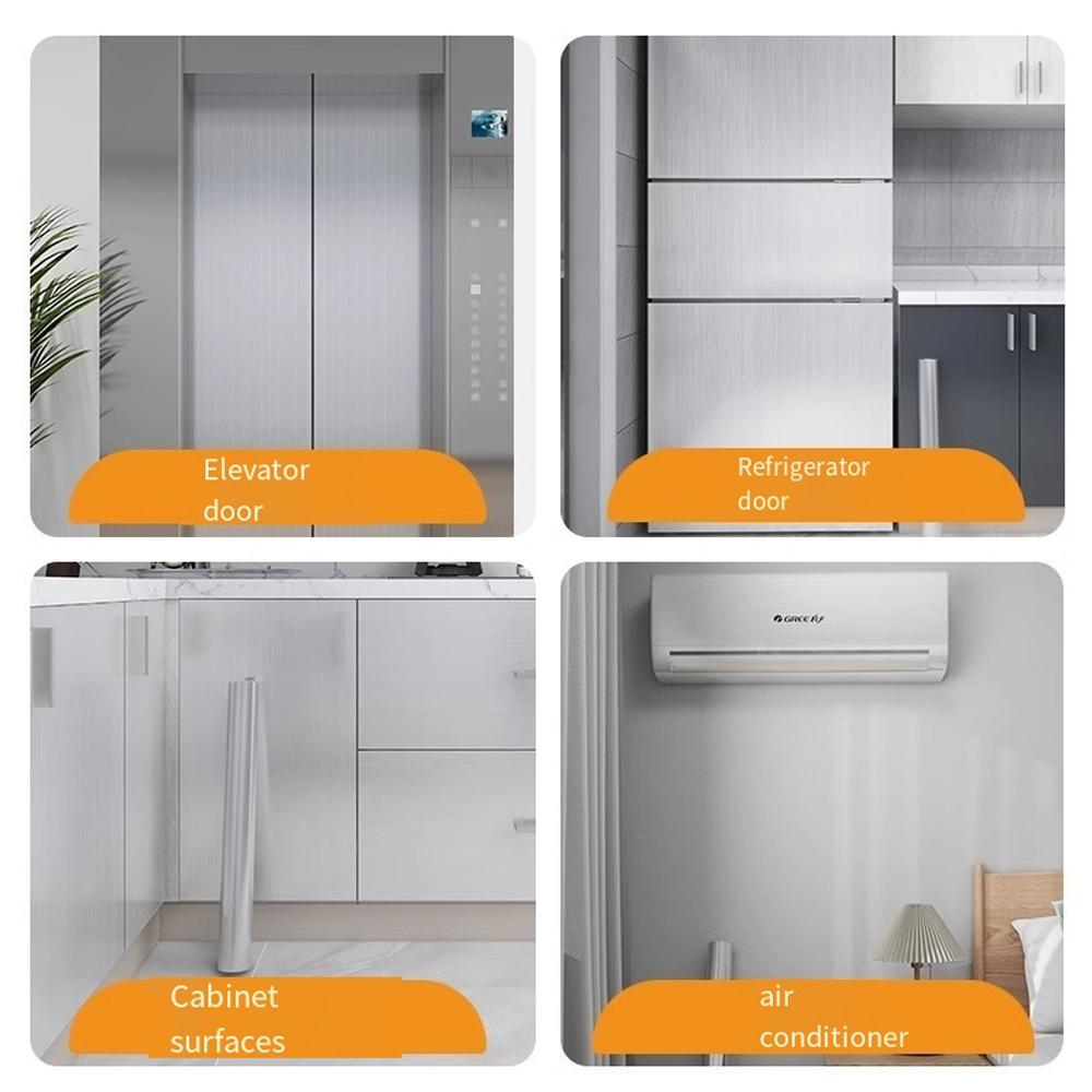 ПВХ Нержавеющая сталь Матовое серебро Съемные обои Декор Утолщенная пленка Винил Водонепроницаемый Маслостойкий Дом Кухня Лифт Наклейка