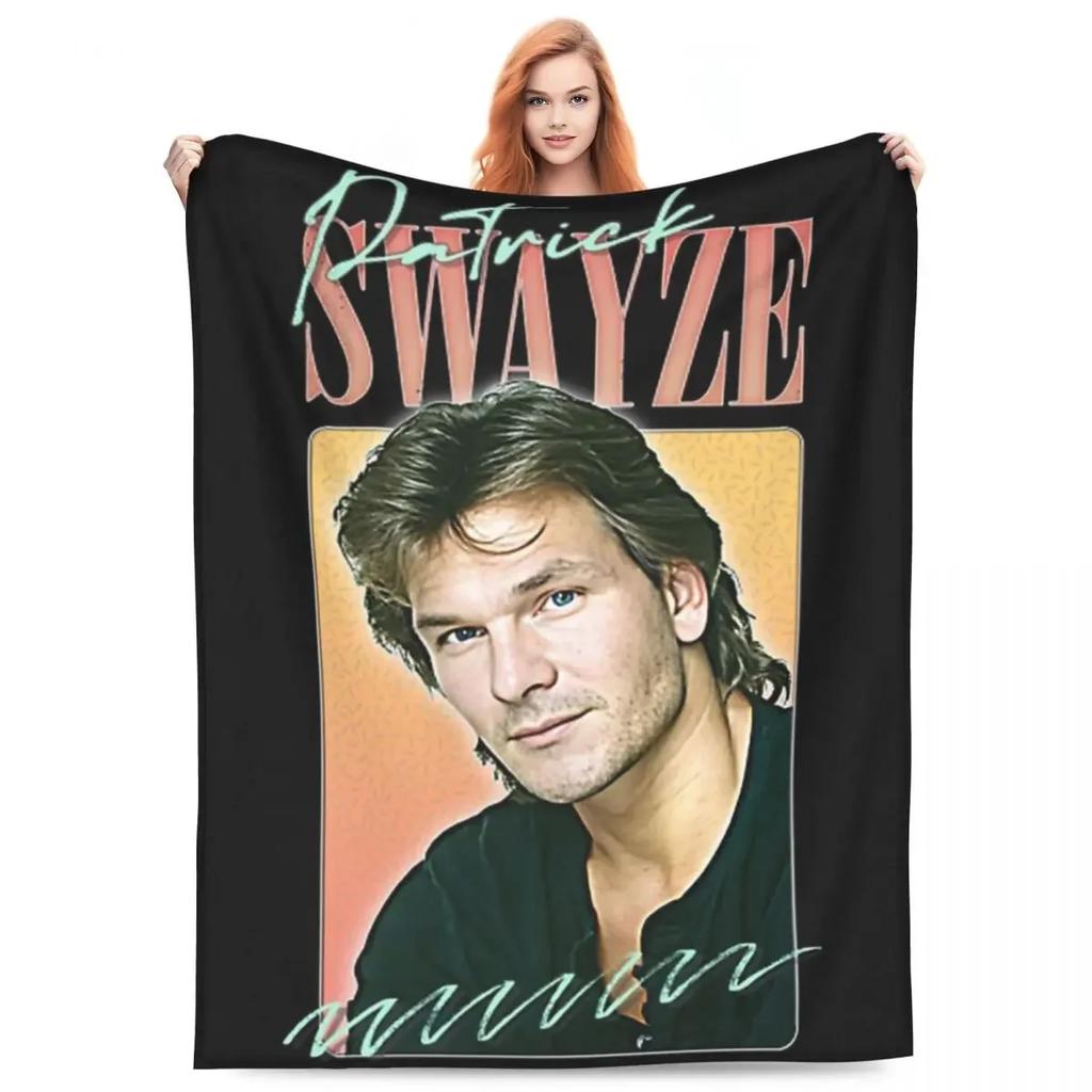 Плед Crazy For Swayze Патрик Суэйзи Ретро Стиль Микрофлис Плед Четыре Размера Мультяшный Портативный Антипиллинг Плед