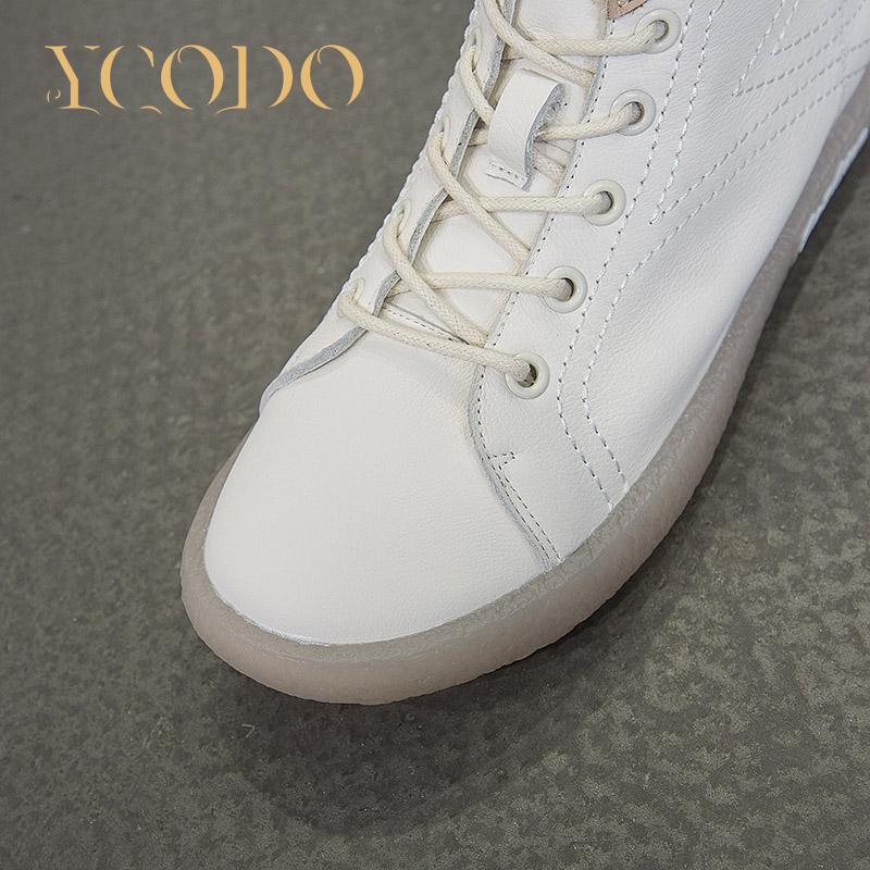 Женская весенне-осенняя женская обувь из воловьей кожи с мягкой подошвой в рубчик, высокие нескользящие туфли на плоской подошве для беременных