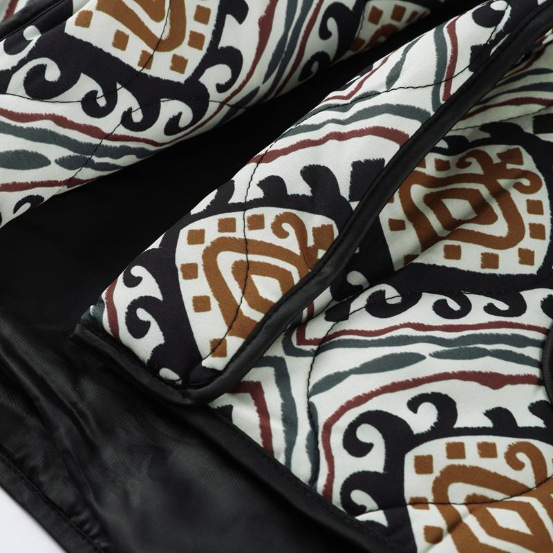 Printed Lace Up Cotton Jacket Lapel Cardigan Thick Warm Women's Oversize Coat Retro Ethnic Style Autumn/Winter 2025