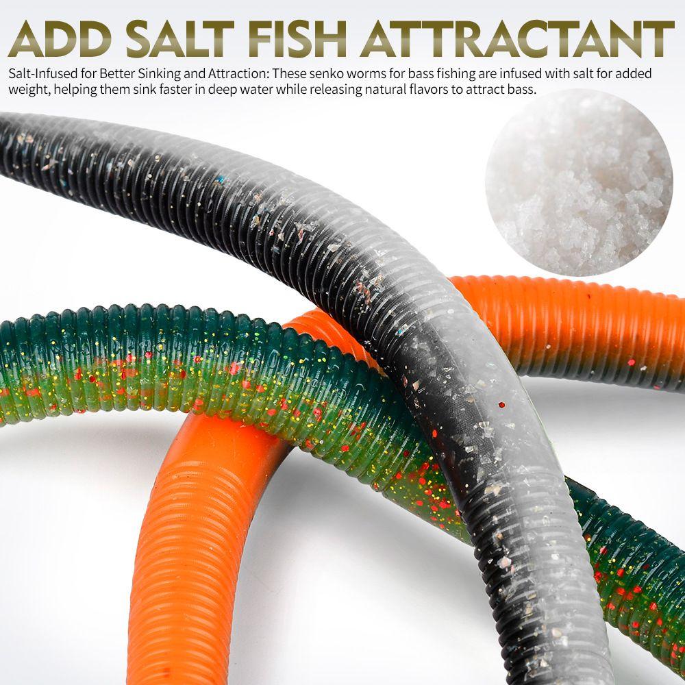 10Pcs 10/13cm Worm Stick Lures Slow Sinking Earthworm Fishing Bait Noodle Worm Lures Saltwater