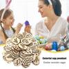 50Pcs/Bag Wooden Slices Exquisite Workmanship DIY Lightweight Unique Carved Egg Wood Chip Ornaments Home Decor