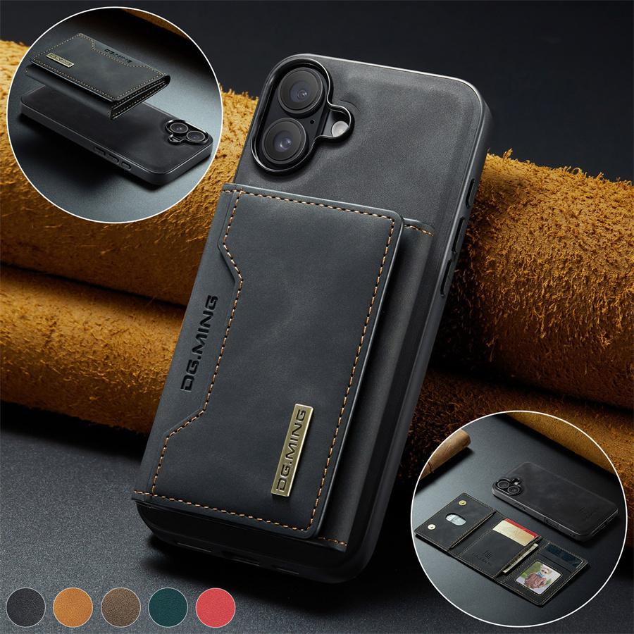 Роскошный магнитный кожаный чехол-кошелек для iPhone 16 Pro Max 11 12 13 14 15 Plus iPhone16 Магнитная подставка Держатель для денег и карт Обложка