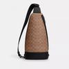 Coach Сумка-слинг Dominic из фирменного брезента Tan Black