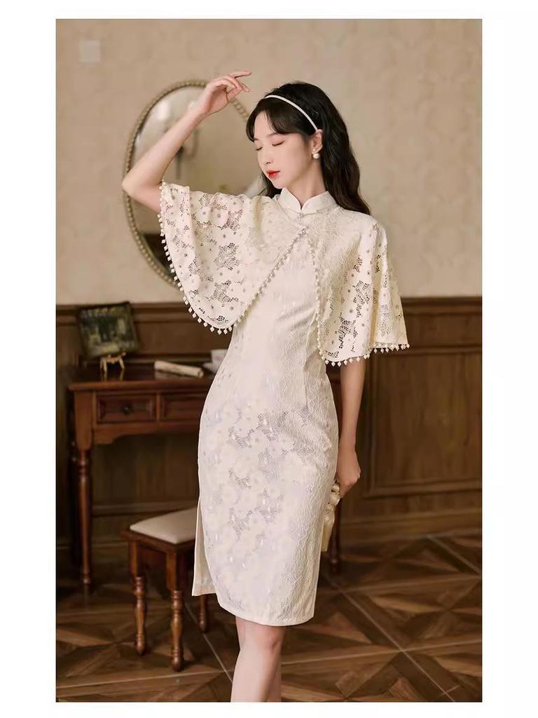 Женское вечернее платье чонсам шаль - Стильный кружевной кардиган для защиты от солнца