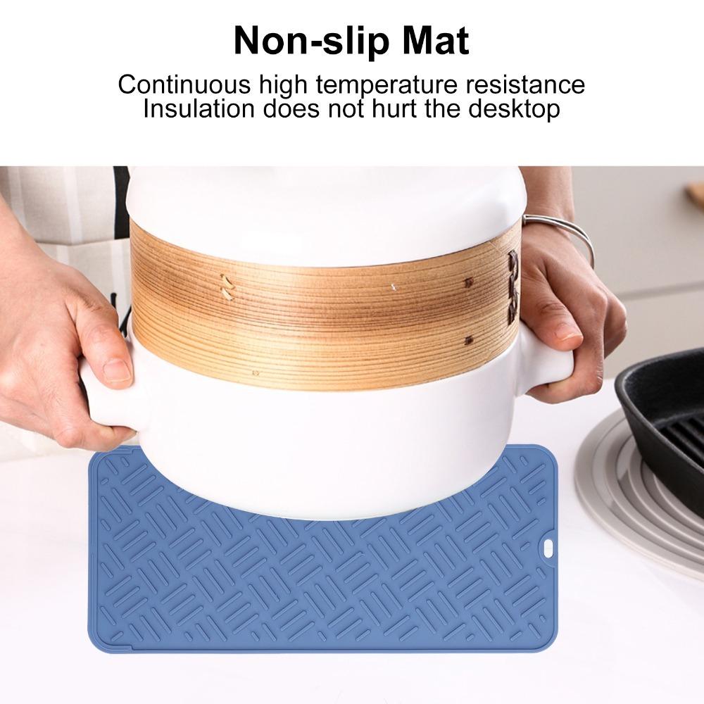 Multiple Optional Color Water Drying Pad Silicone Sink Anti-slip Cushion Tableware Mat Bathroom