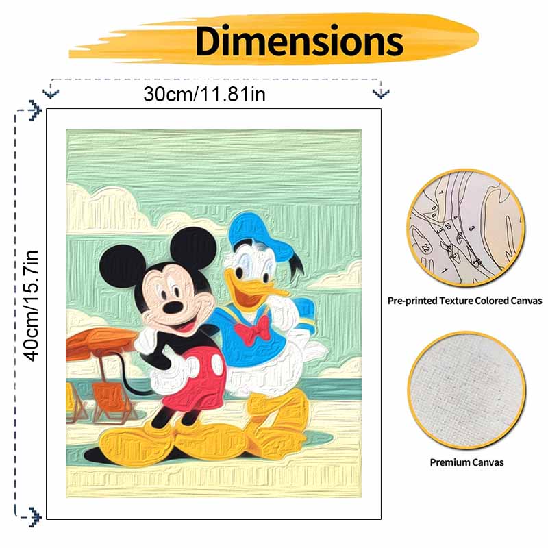 Disney Mickey Mouse and Donald Duck oil painting handmade painting kit diy home room decoration gift
