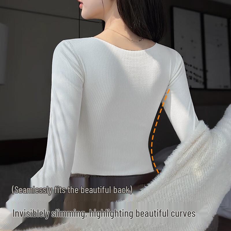 LANGSHA Женский термотоп с V-образным вырезом, бесшовный, базовый слой, со встроенным бюстгальтером