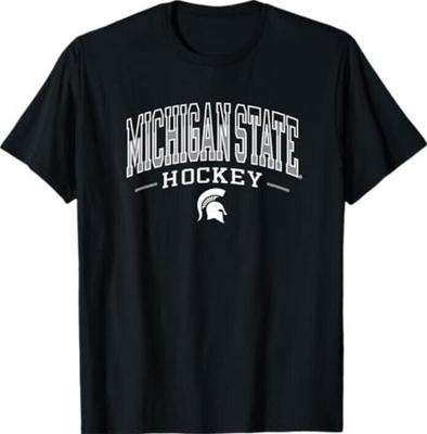 Унисекс Футболка с Аркой Michigan State Spartans для Хоккея