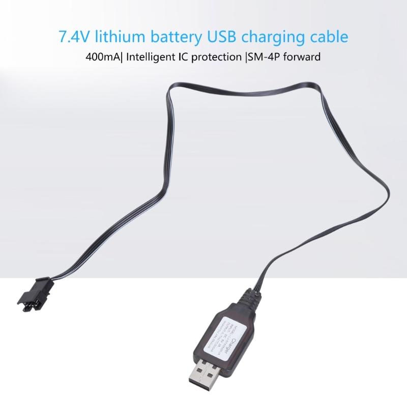 Кабель для зарядки USB SM4P Зарядное устройство SM4P Светодиодные индикаторы Для литиевой батареи 7,4 В RC Модели Автомобили Лодки Игрушка с дистанционным управлением