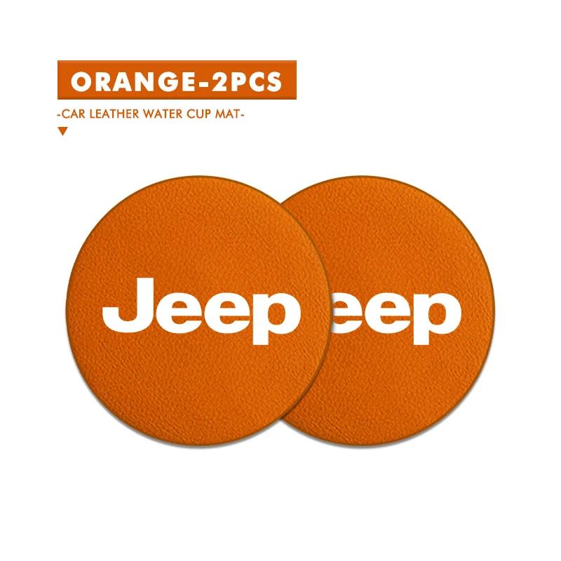 Set of 2 Suede Non-Slip Coasters for Jeep Compass Renegade Cherokee Wrangler JK Car Interior Accessories AKP1