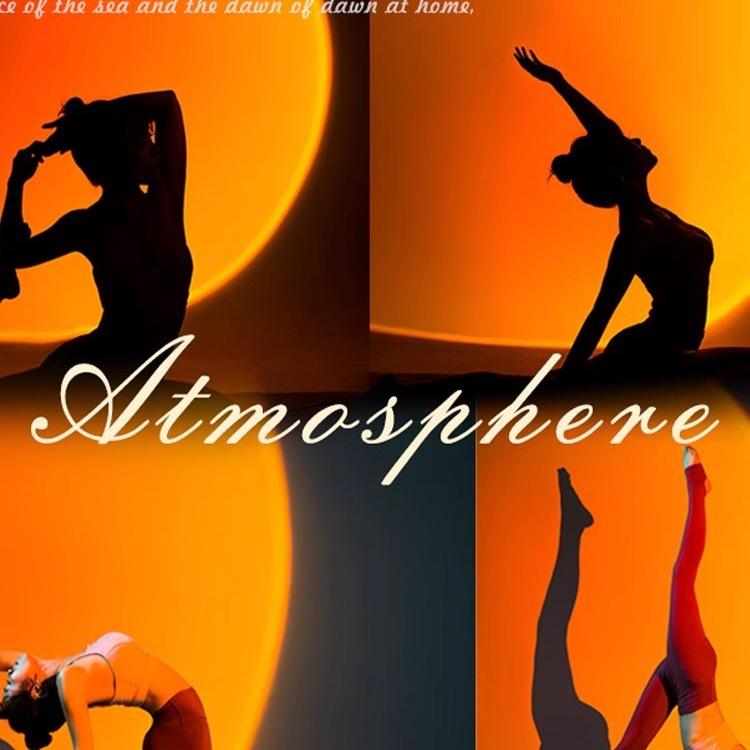 Проектор-светильник 'Закат Астронавта' - Радужная Ночь и Атмосферная Лампа для Спален и Фотографий