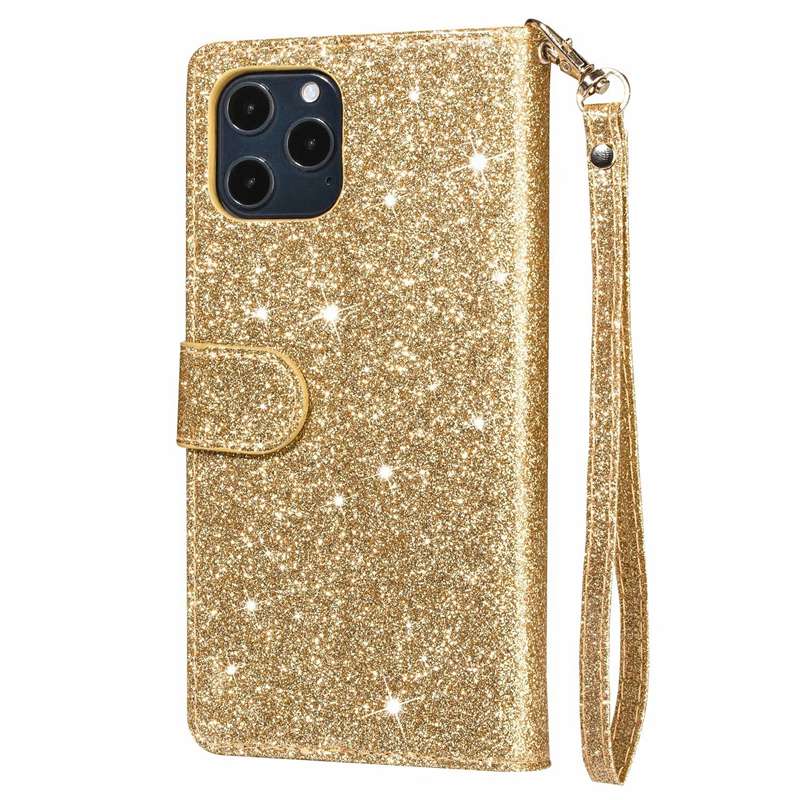 Защитный чехол для мобильного телефона с блестящим порошком, кожаный флип-чехол, чехол на молнии для iPhone Samsung Huawei Xiaomi, блестящий кошелек-сумка, роскошный женский модный подарок