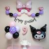 Yeonji Market Sanrio My Melody Balloon Kuromi Cinnamoroll Birthday Party Set, Kuromi A Set 9