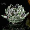 Trendshome Artificial Quartz Crystal Lotus Flower Figurine Wedding Party Decor Souvenir