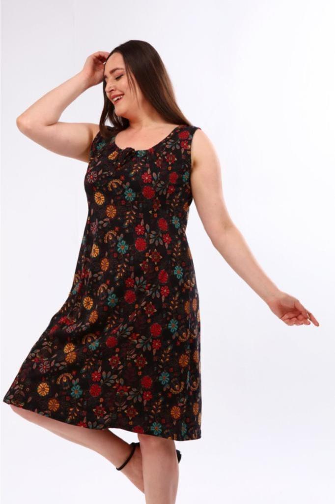 Женское платье большого размера, хлопковое платье без рукавов с толстыми бретелями и чашечками, платье больших размеров из чесаного хлопка