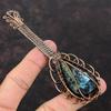 Tibetan Turquoise Pendant Copper Wire Wrapped Gemstone Pendant Handmade Pendant Copper Wire Wrapped Jewelry Guitar Pendant Jewelry For Gift
