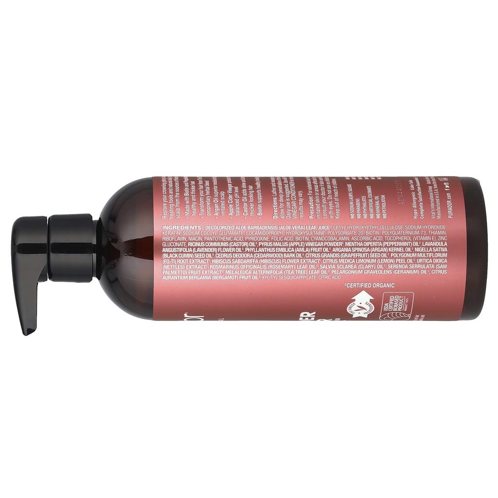 Pura D'or Яблочный уксус, Thin2Thick, шампунь, 16 жидких унций (473 мл)