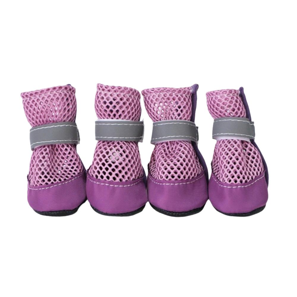 4PCS/SET Non-Slip Pet Mesh Shoes Wear-Resistant Pet Paw Protector Pet Footwear Outdoor Use