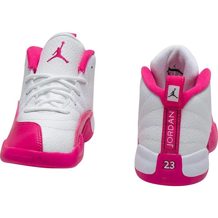Jordan Air Jordan 12 Retro 'Vivid Pink' Средние кроссовки для малышей Белый Розовый Младенцы и малыши 819666-109