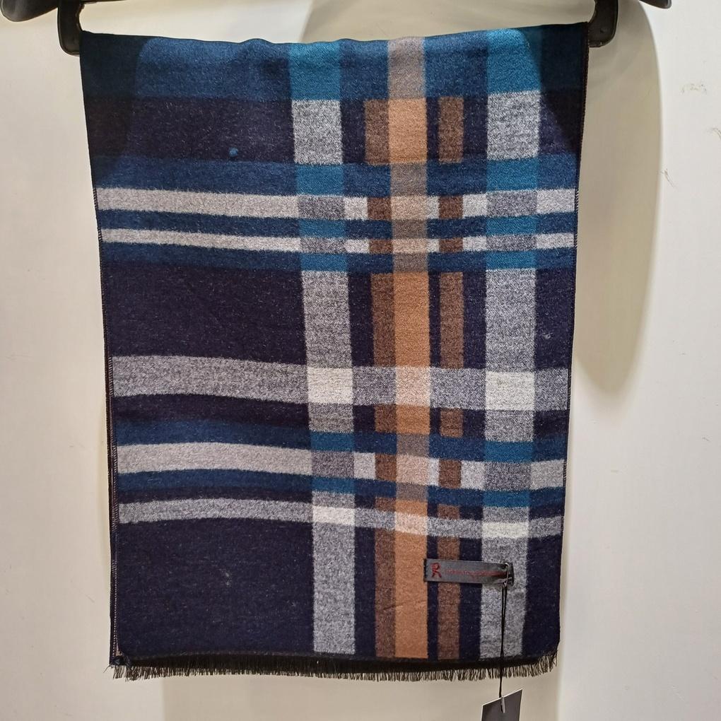 Мужской шарф из смесового вискозного материала в крупную клетку RO4C032_Новый основной филиал Ильсан