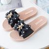 Fashion Round Toe Shoes for Women Jewels Bathroom with Bow Sandals Flat High Quality 2025 Luxury Summer Sale Wholesale On Woman Slippers