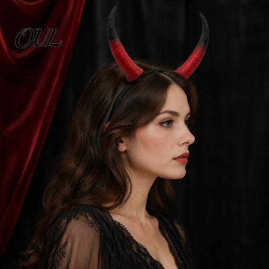 Cosplay Horn Headpiece Halloween Ram Headband, Detachable Devil for Dark Aesthetic Demon Horns Carnival Party, Festival Hair Accessory, Stage