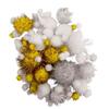 Glittery Pompons Gold Silver and White 100 Pieces