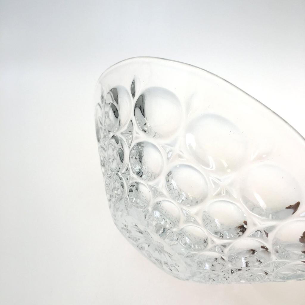 Aderia (ADERIA) Medium Bowls, Clear, Maximum 15cm x 4.5cm High, Suigetsu Dessert Bowls, Set of 3, Made in Japan, F-70382