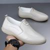 Men Loafers Korean Style Soft Leather Slip-on Shoes Man Daily Casual Lazy Shoe Boat Shoes Soft Non Slip Vulcanized Shoes